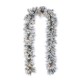 Glitzhome 9ft Pre-Lit Snow Flocked Greenery Pine Christmas Garland, with 70 Warm White/Multi-color C3 Clear LED Lights and Timer,8 Function