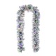 Glitzhome 9ft Pre-Lit Snow Flocked Greenery Pine Christmas Garland, with 70 Warm White/Multi-color C3 Clear LED Lights and Timer,8 Function