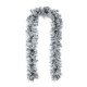 Glitzhome 9ft Pre-Lit Snow Flocked Greenery Pine Christmas Garland, with 70 Warm White/Multi-color C3 Clear LED Lights and Timer,8 Function