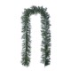 Glitzhome 9ft Pre-Lit Snow Flocked Greenery Pine Christmas Garland, with 70 Warm White/Multi-color C3 Clear LED Lights and Timer,8 Function