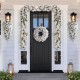 Glitzhome Set of 2 6ft Pre-Lit Snow Flocked Greenery Pine Christmas Garland, with 50 Warm White/Multi-color C3 Clear LED Lights and Timer,8 Function