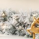 Glitzhome Set of 2 6ft Pre-Lit Snow Flocked Greenery Pine Christmas Garland, with 50 Warm White/Multi-color C3 Clear LED Lights and Timer,8 Function