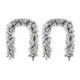 Glitzhome Set of 2 6ft Pre-Lit Snow Flocked Greenery Pine Christmas Garland, with 50 Warm White/Multi-color C3 Clear LED Lights and Timer,8 Function