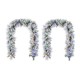 Glitzhome Set of 2 6ft Pre-Lit Snow Flocked Greenery Pine Christmas Garland, with 50 Warm White/Multi-color C3 Clear LED Lights and Timer,8 Function