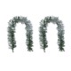 Glitzhome Set of 2 6ft Pre-Lit Snow Flocked Greenery Pine Christmas Garland, with 50 Warm White/Multi-color C3 Clear LED Lights and Timer,8 Function