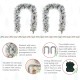 Glitzhome Set of 2 6ft Pre-Lit Snow Flocked Greenery Pine Christmas Garland, with 50 Warm White/Multi-color C3 Clear LED Lights and Timer,8 Function