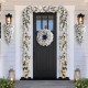 Glitzhome 24"D Pre-Lit Snow Flocked Greenery Pine Christmas Wreath,with 50 White/Multi-color C3 Clear LED Lights and Timer,8 Function