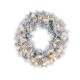 Glitzhome 24"D Pre-Lit Snow Flocked Greenery Pine Christmas Wreath,with 50 White/Multi-color C3 Clear LED Lights and Timer,8 Function