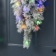 Glitzhome 3ft Pre-Lit Snow Flocked Greenery Pine Christmas Teardrop,with 50 Warm White/Multi-color C3 Clear LED Lights and Timer,8 Function