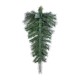 Glitzhome 3ft Pre-Lit Snow Flocked Greenery Pine Christmas Teardrop,with 50 Warm White/Multi-color C3 Clear LED Lights and Timer,8 Function