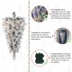 Glitzhome 3ft Pre-Lit Snow Flocked Greenery Pine Christmas Teardrop,with 50 Warm White/Multi-color C3 Clear LED Lights and Timer,8 Function
