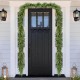 Glitzhome 9ft Christmas Greenery PE Dripping  Cedar  Garland with Red Berries