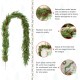 Glitzhome 9ft Christmas Greenery PE Dripping  Cedar  Garland with Red Berries