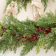 Glitzhome Set of 2 6ft Christmas Greenery PE Dripping Cedar Garland with Red Berries