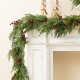 Glitzhome Set of 2 6ft Christmas Greenery PE Dripping Cedar Garland with Red Berries