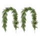 Glitzhome Set of 2 6ft Christmas Greenery PE Dripping Cedar Garland with Red Berries