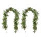 Glitzhome Set of 2 6ft Christmas Greenery PE Dripping Cedar Garland with Red Berries