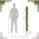 Glitzhome Set of 2 6ft Christmas Greenery PE Dripping Cedar Garland with Red Berries