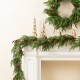 Glitzhome Set of 2 6ft Christmas Greenery PE Dripping Cedar Garland with Red Berries
