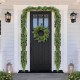 Glitzhome 24"D Christmas Greenery PE Dripping Cedar  Wreath with Red Berries