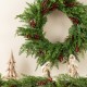 Glitzhome 24"D Christmas Greenery PE Dripping Cedar  Wreath with Red Berries