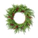 Glitzhome 24"D Christmas Greenery PE Dripping Cedar  Wreath with Red Berries