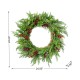 Glitzhome 24"D Christmas Greenery PE Dripping Cedar  Wreath with Red Berries