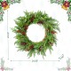 Glitzhome 24"D Christmas Greenery PE Dripping Cedar  Wreath with Red Berries