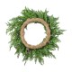 Glitzhome 24"D Christmas Greenery PE Dripping Cedar  Wreath with Red Berries