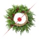 Glitzhome 24"D Christmas Greenery PE Dripping Cedar  Wreath with Red Berries