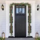 Glitzhome 9ft Christmas Greenery PE Dripping  Eucalyptus Garland with Red Berries