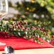 Glitzhome 9ft Christmas Greenery PE Dripping  Eucalyptus Garland with Red Berries