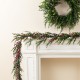 Glitzhome 9ft Christmas Greenery PE Dripping  Eucalyptus Garland with Red Berries