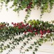 Glitzhome 9ft Christmas Greenery PE Dripping  Eucalyptus Garland with Red Berries