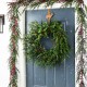 Glitzhome 9ft Christmas Greenery PE Dripping  Eucalyptus Garland with Red Berries