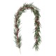 Glitzhome 9ft Christmas Greenery PE Dripping  Eucalyptus Garland with Red Berries