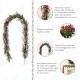 Glitzhome 9ft Christmas Greenery PE Dripping  Eucalyptus Garland with Red Berries