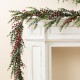 Glitzhome Set of 2 6ft Christmas Greenery PE Dripping Eucalyptus Garland  with Red Berries