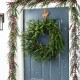 Glitzhome Set of 2 6ft Christmas Greenery PE Dripping Eucalyptus Garland  with Red Berries