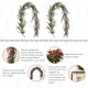Glitzhome Set of 2 6ft Christmas Greenery PE Dripping Eucalyptus Garland  with Red Berries