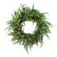 Glitzhome 28"D Christmas Greenery PE Dripping  Eucalyptus Wreath with Red Berries