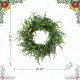 Glitzhome 28"D Christmas Greenery PE Dripping  Eucalyptus Wreath with Red Berries