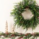Glitzhome 28"D Christmas Greenery PE Dripping  Eucalyptus Wreath with Red Berries