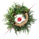 Glitzhome 28"D Christmas Greenery PE Dripping  Eucalyptus Wreath with Red Berries