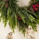 Glitzhome 24"D Christmas PE Dripping Wreath with Pinecones and Red Berries