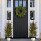 Glitzhome 24"D Christmas PE Dripping Wreath with Pinecones and Red Berries
