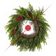 Glitzhome 24"D Christmas PE Dripping Wreath with Pinecones and Red Berries