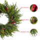 Glitzhome 24"D Christmas PE Dripping Wreath with Pinecones and Red Berries