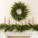 Glitzhome 24"D Christmas PE Dripping Wreath with Pinecones and Red Berries