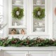 Glitzhome Set of 2 14"D Christmas Mini PE Dripping Wreath with Pinecones and Red Berries